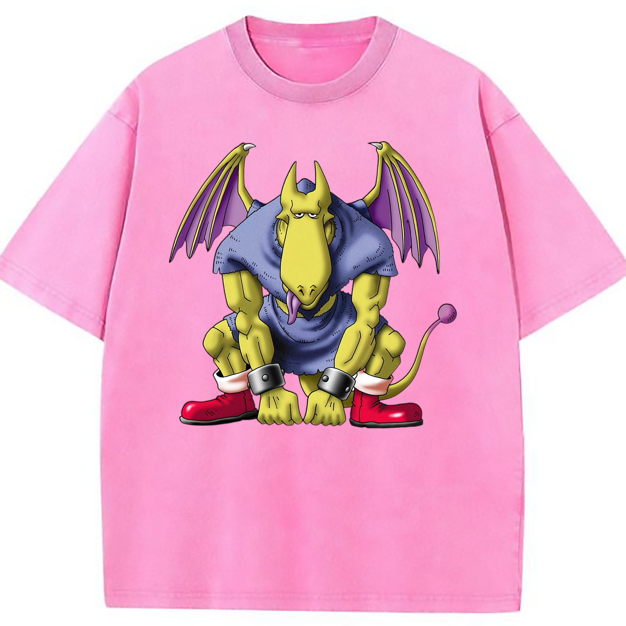 （画像用） ドラゴンクエスト Doragon Kuesuto Dragon Quest 綿100% ヴィンテージ風 半袖Tシャツ（フロントプリント）